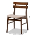 Baxton Studio Devlin Mid-Century Modern Transitional Light Beige Fabric Upholstered and Walnut Brown Finished Wood 4-Piece Dining Chair Set - BSODelvin-Latte/Walnut-DC