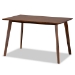 Baxton Studio Eleri Mid-Century Modern Transitional Light Grey Fabric Upholstered and Walnut Brown Finished Wood 5-Piece Dining Set - BSODelvin/Fiesta-Smoke/Walnut-5PC Dining Set