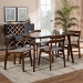 Baxton Studio Eleri Mid-Century Modern Transitional Light Grey Fabric Upholstered and Walnut Brown Finished Wood 5-Piece Dining Set - BSODelvin/Fiesta-Smoke/Walnut-5PC Dining Set