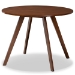 Baxton Studio Eiko Mid-Century Modern Transitional Light Grey Fabric Upholstered and Walnut Brown Finished Wood 5-Piece Dining Set - BSODelvin/Hexa-Smoke/Walnut-5PC Dining Set