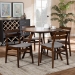 Baxton Studio Eiko Mid-Century Modern Transitional Light Grey Fabric Upholstered and Walnut Brown Finished Wood 5-Piece Dining Set - BSODelvin/Hexa-Smoke/Walnut-5PC Dining Set