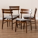 Baxton Studio Devlin Mid-Century Modern Transitional Light Grey Fabric Upholstered and Walnut Brown Finished Wood 4-Piece Dining Chair Set - BSODelvin-Smoke/Walnut-DC