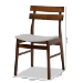 Baxton Studio Devlin Mid-Century Modern Transitional Light Grey Fabric Upholstered and Walnut Brown Finished Wood 4-Piece Dining Chair Set - BSODelvin-Smoke/Walnut-DC