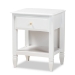 Baxton Studio Naomi Classic and Transitional White Finished Wood 1-Drawer Bedroom Nightstand