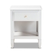 Baxton Studio Naomi Classic and Transitional White Finished Wood 1-Drawer Bedroom Nightstand - BSOMG0038-White-NS