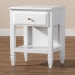 Baxton Studio Naomi Classic and Transitional White Finished Wood 1-Drawer Bedroom Nightstand - BSOMG0038-White-NS