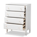Baxton Studio Naomi Classic and Transitional White Finished Wood 4-Drawer Bedroom Chest - BSOMG0038-White-4DW-Chest