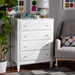 Baxton Studio Naomi Classic and Transitional White Finished Wood 4-Drawer Bedroom Chest - BSOMG0038-White-4DW-Chest