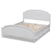 Baxton Studio Elise Classic and Traditional Transitional White Finished Wood Full Size Storage Platform Bed - BSOMG0038-White-Full