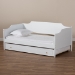 Baxton Studio Alya Classic Traditional Farmhouse White Finished Wood Twin Size Daybed with Roll-Out Trundle Bed - BSOMG0016-1-White-Daybed with Trundle