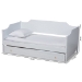 Baxton Studio Alya Classic Traditional Farmhouse White Finished Wood Twin Size Daybed with Roll-Out Trundle Bed - BSOMG0016-1-White-Daybed with Trundle