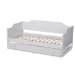 Baxton Studio Alya Classic Traditional Farmhouse White Finished Wood Twin Size Daybed with Roll-Out Trundle Bed - BSOMG0016-1-White-Daybed with Trundle