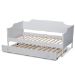 Baxton Studio Alya Classic Traditional Farmhouse White Finished Wood Twin Size Daybed with Roll-Out Trundle Bed - BSOMG0016-1-White-Daybed with Trundle