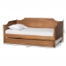 Baxton Studio Alya Classic Traditional Farmhouse Walnut Brown Finished Wood Twin Size Daybed with Roll-Out Trundle Bed - BSOMG0016-1-Walnut-Daybed with Trundle