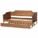 Baxton Studio Alya Classic Traditional Farmhouse Walnut Brown Finished Wood Twin Size Daybed with Roll-Out Trundle Bed - BSOMG0016-1-Walnut-Daybed with Trundle