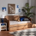 Baxton Studio Alya Classic Traditional Farmhouse Walnut Brown Finished Wood Twin Size Daybed with Roll-Out Trundle Bed - BSOMG0016-1-Walnut-Daybed with Trundle