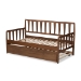 Baxton Studio Midori Modern and Contemporary Transitional Walnut Brown Finished Wood Twin Size Daybed with Roll-Out Trundle Bed - BSOMG0046-1-Walnut-Daybed with Trundle