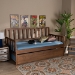 Baxton Studio Midori Modern and Contemporary Transitional Walnut Brown Finished Wood Twin Size Daybed with Roll-Out Trundle Bed - BSOMG0046-1-Walnut-Daybed with Trundle