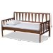 Baxton Studio Midori Modern and Contemporary Transitional Walnut Brown Finished Wood Twin Size Daybed - BSOMG0046-1-Walnut-Daybed