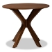 Baxton Studio Kenji Modern and Contemporary Walnut Brown Finished 34-Inch-Wide Round Wood Dining Table - BSORH7208T-Walnut-35-IN-DT