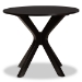 Baxton Studio Kenji Modern and Contemporary Dark Brown Finished 34-Inch-Wide Round Wood Dining Table - BSORH7208T-Dark Brown-35-IN-DT