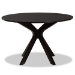 Baxton Studio Kenji Modern and Contemporary Dark Brown Finished 45-Inch-Wide Round Wood Dining Table - BSORH7208T-Dark Brown-48-IN-DT