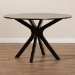 Baxton Studio Kenji Modern and Contemporary Dark Brown Finished 45-Inch-Wide Round Wood Dining Table - BSORH7208T-Dark Brown-48-IN-DT