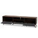 Baxton Studio Naoki Modern and Contemporary Two-Tone Grey and Walnut Finished Wood TV Stand with Drop-Down Compartments - BSOLV15TV15130-Columbia/Dark Grey-TV