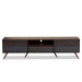 Baxton Studio Naoki Modern and Contemporary Two-Tone Grey and Walnut Finished Wood TV Stand with Drop-Down Compartments - BSOLV15TV15130-Columbia/Dark Grey-TV