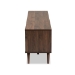 Baxton Studio Naoki Modern and Contemporary Two-Tone Grey and Walnut Finished Wood TV Stand with Drop-Down Compartments - BSOLV15TV15130-Columbia/Dark Grey-TV