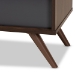 Baxton Studio Naoki Modern and Contemporary Two-Tone Grey and Walnut Finished Wood TV Stand with Drop-Down Compartments - BSOLV15TV15130-Columbia/Dark Grey-TV