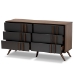 Baxton Studio Naoki Modern and Contemporary Two-Tone Grey and Walnut Finished Wood 6-Drawer Bedroom Dresser - BSOLV15COD15231-Columbia/Dark Grey-6DW-Dresser