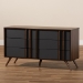 Baxton Studio Naoki Modern and Contemporary Two-Tone Grey and Walnut Finished Wood 6-Drawer Bedroom Dresser - BSOLV15COD15231-Columbia/Dark Grey-6DW-Dresser