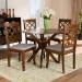 Baxton Studio Jana Modern and Contemporary Grey Fabric Upholstered and Walnut Brown Finished Wood 5-Piece Dining Set - BSOJana-Grey/Walnut-5PC Dining Set