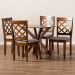 Baxton Studio Jana Modern and Contemporary Grey Fabric Upholstered and Walnut Brown Finished Wood 5-Piece Dining Set - BSOJana-Grey/Walnut-5PC Dining Set