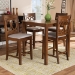 Baxton Studio Lenoir Modern and Contemporary Grey Fabric Upholstered Walnut Brown Finished 5-Piece Wood Pub Set - BSORH315P-Grey/Walnut-5PC Pub Set