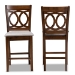 Baxton Studio Lenoir Modern and Contemporary Grey Fabric Upholstered Walnut Brown Finished Wood 2-Piece Counter Height Pub Chair Set - BSORH315P-Grey/Walnut-PC