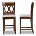 Baxton Studio Lenoir Modern and Contemporary Grey Fabric Upholstered Walnut Brown Finished Wood 2-Piece Counter Height Pub Chair Set - BSORH315P-Grey/Walnut-PC