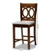 Baxton Studio Lenoir Modern and Contemporary Grey Fabric Upholstered Walnut Brown Finished Wood 2-Piece Counter Height Pub Chair Set - BSORH315P-Grey/Walnut-PC