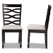 Baxton Studio Lanier Modern and Contemporary Grey Fabric Upholstered Espresso Brown Finished Wood 2-Piece Dining Chair Set - BSORH318C-Grey/Dark Brown-DC-2PK