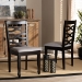 Baxton Studio Lanier Modern and Contemporary Grey Fabric Upholstered Espresso Brown Finished Wood 2-Piece Dining Chair Set - BSORH318C-Grey/Dark Brown-DC-2PK