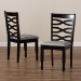 Baxton Studio Lanier Modern and Contemporary Grey Fabric Upholstered Espresso Brown Finished Wood 2-Piece Dining Chair Set - BSORH318C-Grey/Dark Brown-DC-2PK