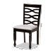 Baxton Studio Lanier Modern and Contemporary Grey Fabric Upholstered Espresso Brown Finished Wood 2-Piece Dining Chair Set - BSORH318C-Grey/Dark Brown-DC-2PK