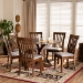 Baxton Studio Lore Modern and Contemporary Grey Fabric Upholstered and Walnut Brown Finished Wood 7-Piece Dining Set - BSOLore-Grey/Walnut-7PC Dining Set