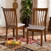 Baxton Studio Minette Modern and Contemporary Grey Fabric Upholstered Walnut Brown Finished Wood 2-Piece Dining Chair Set - BSORH319C-Grey/Walnut-DC-2PK