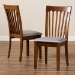 Baxton Studio Minette Modern and Contemporary Grey Fabric Upholstered Walnut Brown Finished Wood 2-Piece Dining Chair Set - BSORH319C-Grey/Walnut-DC-2PK