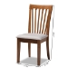 Baxton Studio Minette Modern and Contemporary Grey Fabric Upholstered Walnut Brown Finished Wood 2-Piece Dining Chair Set - BSORH319C-Grey/Walnut-DC-2PK