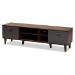 Baxton Studio Moina Mid-Century Modern Two-Tone Walnut Brown and Grey Finished Wood TV Stand