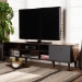 Baxton Studio Moina Mid-Century Modern Two-Tone Walnut Brown and Grey Finished Wood TV Stand - BSOSE TV90810WI-Columbia/Dark Grey-TV Stand