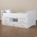 Baxton Studio Mirza Modern and Contemporary White Finished Wood 5-Drawer Twin Size Storage Bed with Pull-Out Desk - BSOMG0041-White-Twin